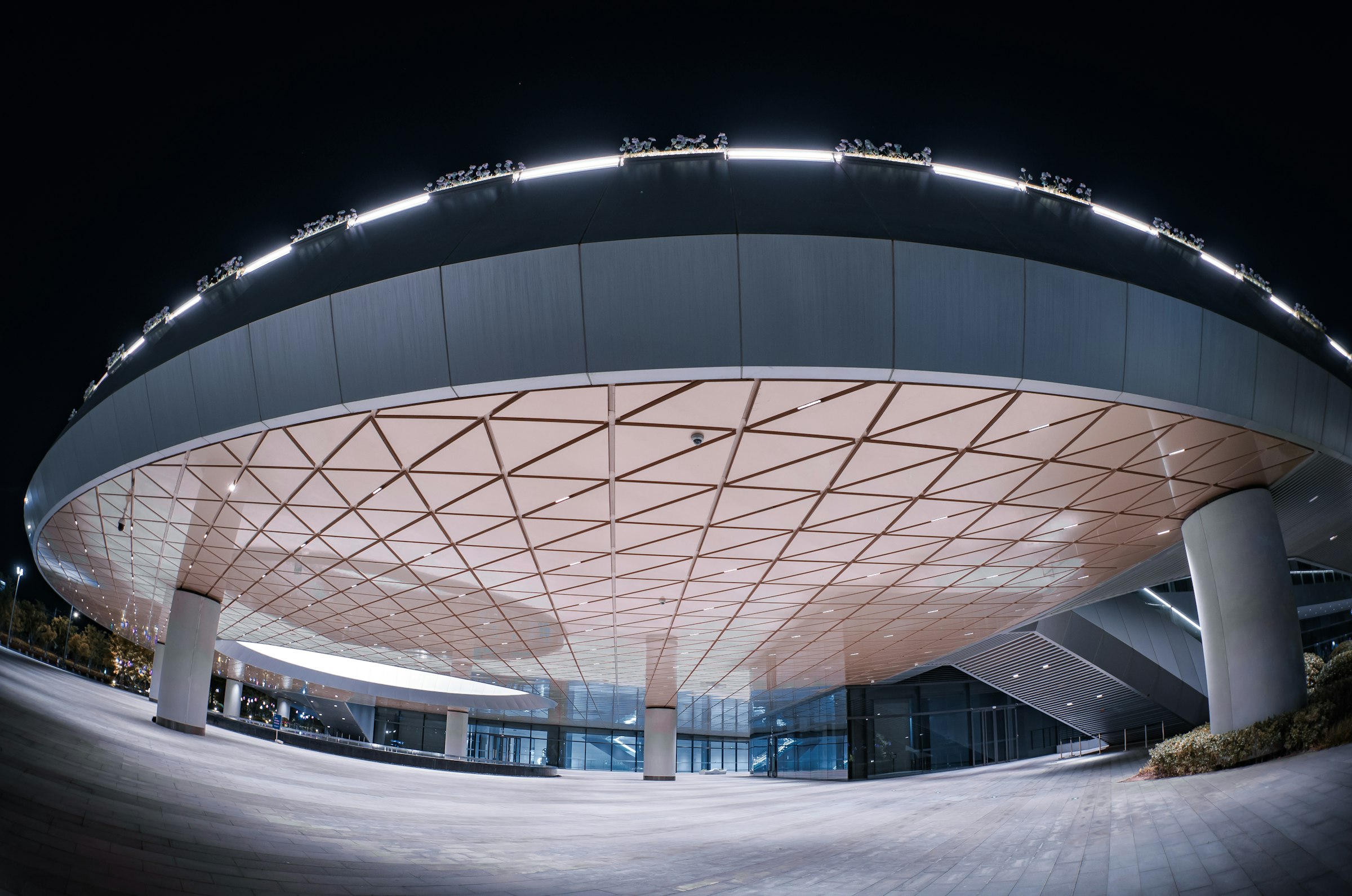 Modern building lit at night — architecture brought to life